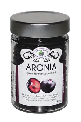 Bild von Bio Aroniabeeren getrocknet im Glas 140g