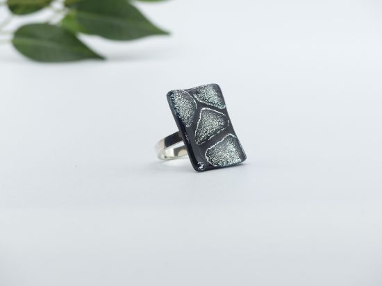 Picture of Ring - Kollektion "Mosaik" - schwarz/silber